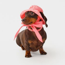 Floral Sun Bucket Hat For Dog (size: XS/S)
