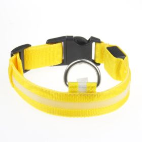 LED Luminous Pet Dog Collar Night (Option: Yellow Light-Rechargeable S)
